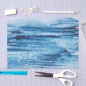 Waterverf Abstracte marineblauw wit Tissuepapier (Craft)