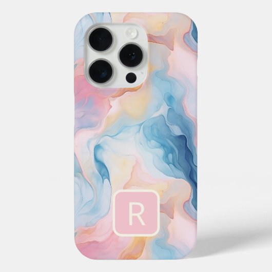 Waterverf Abstracte Marmeren Katoen Sky Case-Mate iPhone Case (Achterkant)