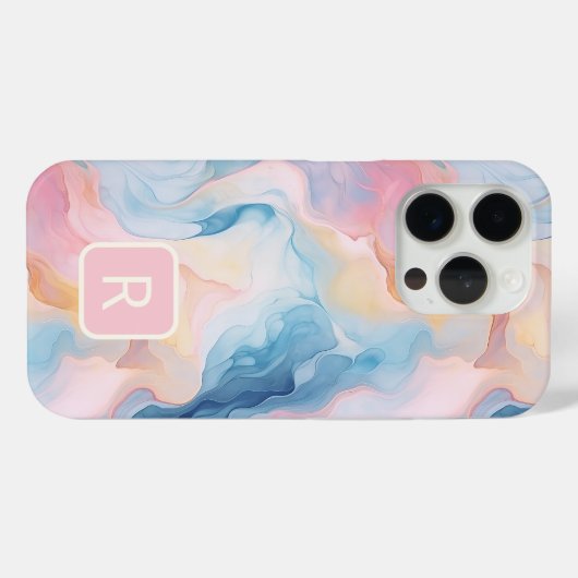 Waterverf Abstracte Marmeren Katoen Sky Case-Mate iPhone Case (Achterkant (horizontaal))