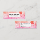 Waterverf abstracte moderne, aantrekkelijke roze r mini visitekaartje (Voorkant / Achterkant)