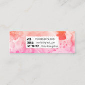 Waterverf abstracte moderne, aantrekkelijke roze r mini visitekaartje (Achterkant)