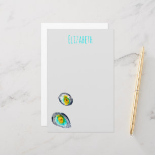 waterverf abstracte oesterschelpen briefpapier