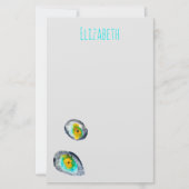 waterverf abstracte oesterschelpen briefpapier (Voorkant)