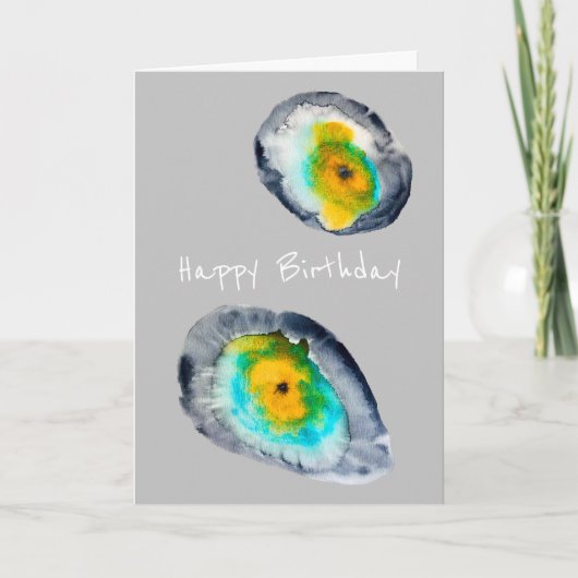 waterverf abstracte oesterschelpen kaart (Voorkant)