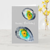 waterverf abstracte oesterschelpen kaart (Gele Bloem)