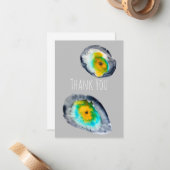 waterverf abstracte oesterschelpen notitiekaartje (Voorkant / Achterkant in situ)