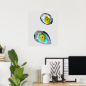 waterverf abstracte oesterschelpen poster (Thuiskantoor)