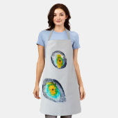 waterverf abstracte oesterschelpen schort (Gedragen)