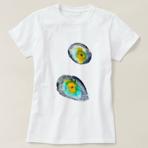 waterverf abstracte oesterschelpen t-shirt