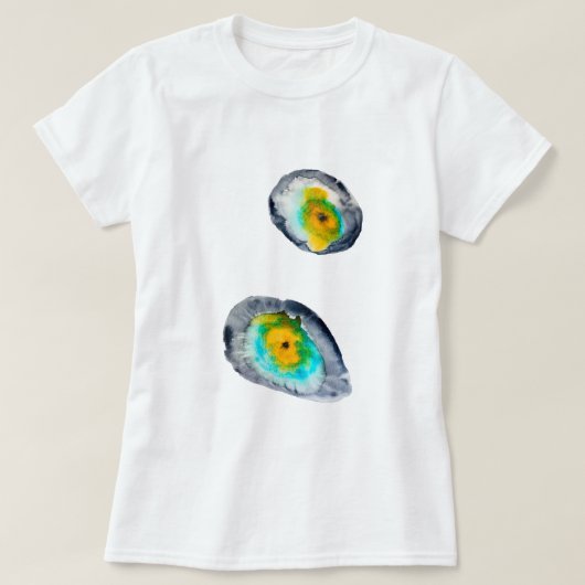 waterverf abstracte oesterschelpen t-shirt (Design voorkant)