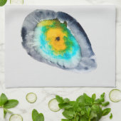 waterverf abstracte oesterschelpen theedoek (Gevouwen)