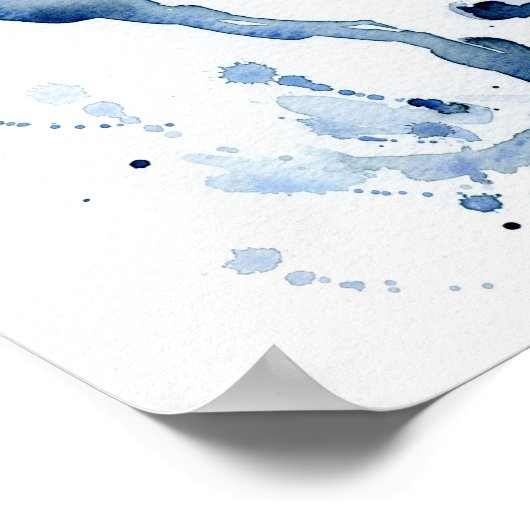 Waterverf Abstracte paardengaloping Poster (Hoek)