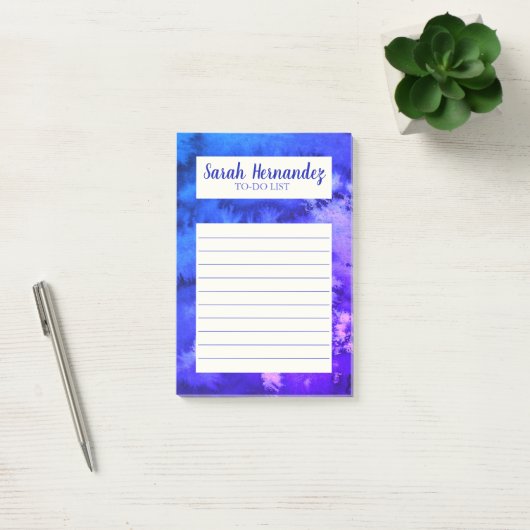 Waterverf Abstracte Paarse boodschappenwinkel Post-it® Notes (Kantoor)