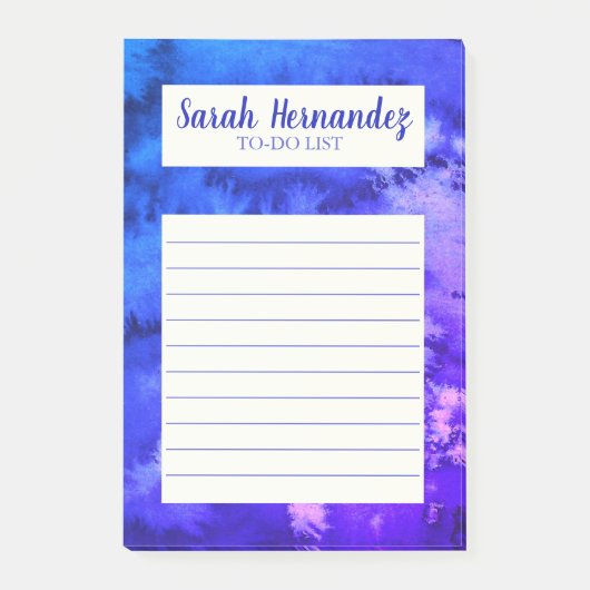 Waterverf Abstracte Paarse boodschappenwinkel Post-it® Notes (Voorkant)