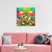 Waterverf Abstracte paddenstoelen Canvas Afdruk (Insitu (Woonkamer))