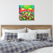 Waterverf Abstracte paddenstoelen Canvas Afdruk (Insitu (Slaapkamer))