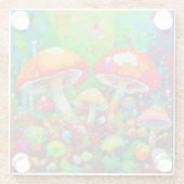 Waterverf Abstracte paddenstoelen Glazen Onderzetter (Achterkant)