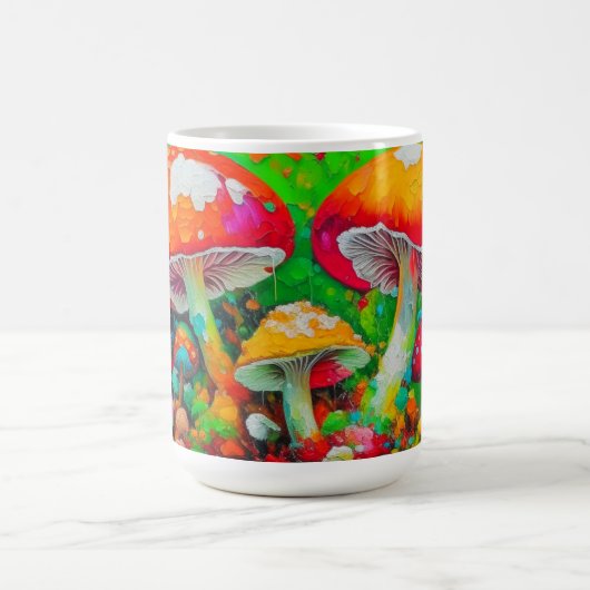 Waterverf Abstracte paddenstoelen Koffiemok (Center)