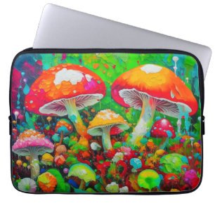 Waterverf Abstracte paddenstoelen Laptop Sleeve