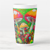 Waterverf Abstracte paddenstoelen Latte Mok (Voorkant)