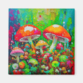 Waterverf Abstracte paddenstoelen Magneet (Voorkant)