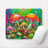 Waterverf Abstracte paddenstoelen Muismat (Met muis)