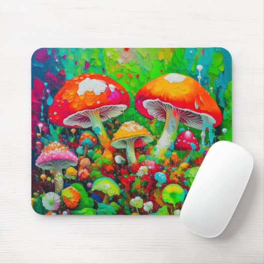 Waterverf Abstracte paddenstoelen Muismat (Met muis)