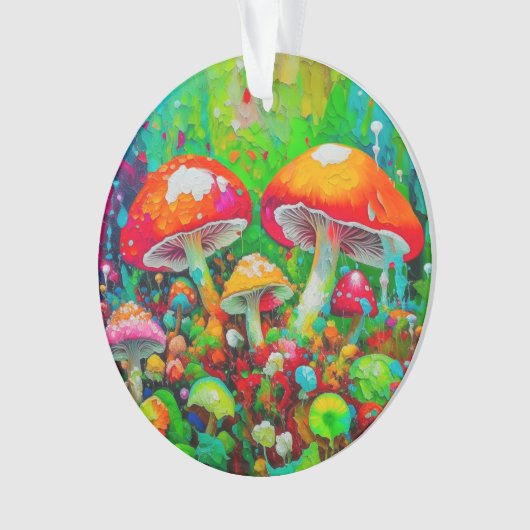 Waterverf Abstracte paddenstoelen Ornament (voorkant)