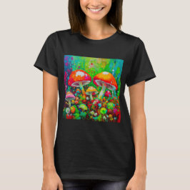 Waterverf Abstracte paddenstoelen T-shirt