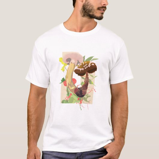 Waterverf Abstracte paddenstoelen T-shirt (Voorkant)
