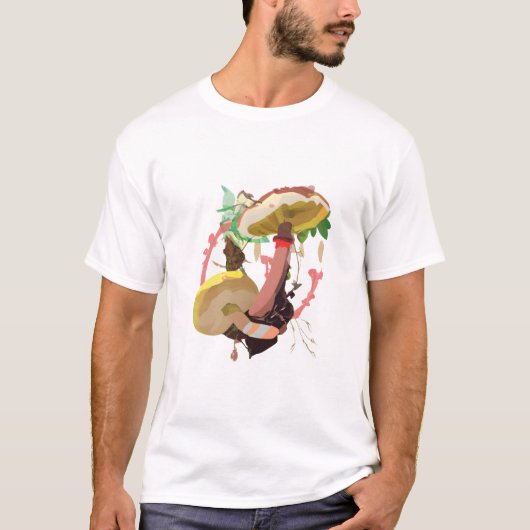 Waterverf Abstracte paddenstoelen T-shirt (Voorkant)
