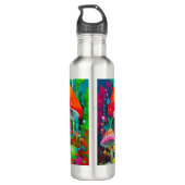 Waterverf Abstracte paddenstoelen Waterfles (Achterkant)