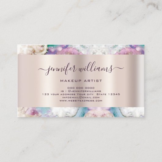Waterverf Abstracte pasta Elegant Beauty Salon Visitekaartje (Achterkant)
