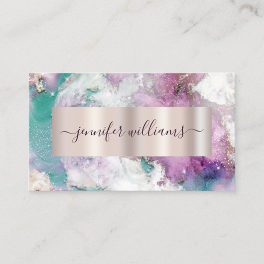 Waterverf Abstracte pasta Elegant Beauty Salon Visitekaartje (Voorkant)