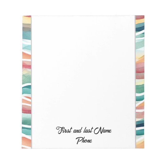 Waterverf Abstracte pastel Notitieblok (Voorkant)