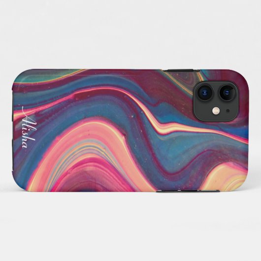 Waterverf abstracte Rainbow-kleurnaam Case-Mate iPhone Case (Achterkant (horizontaal))