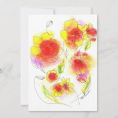 Waterverf abstracte rode en gele bloemen (Voorkant)