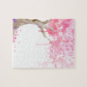 Waterverf abstracte roze boom, kersenboom legpuzzel (Horizontaal)