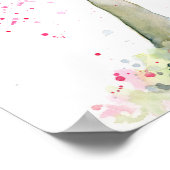 Waterverf Abstracte roze Cherry-boom Poster (Hoek)