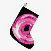 Waterverf abstracte roze draai kleine kerstsok (Voorkant (Hangend))