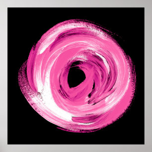 Waterverf abstracte roze draai poster