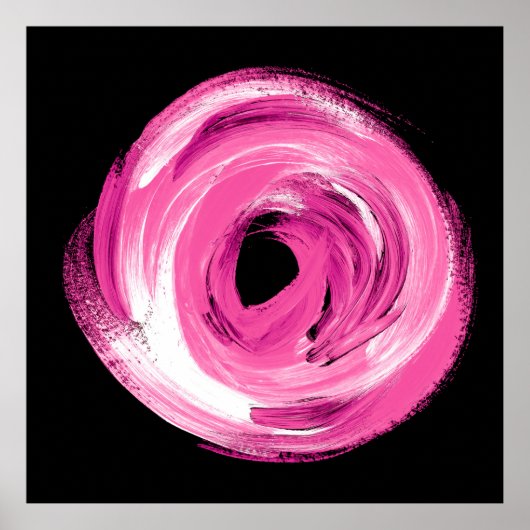 Waterverf abstracte roze draai poster (Voorkant)