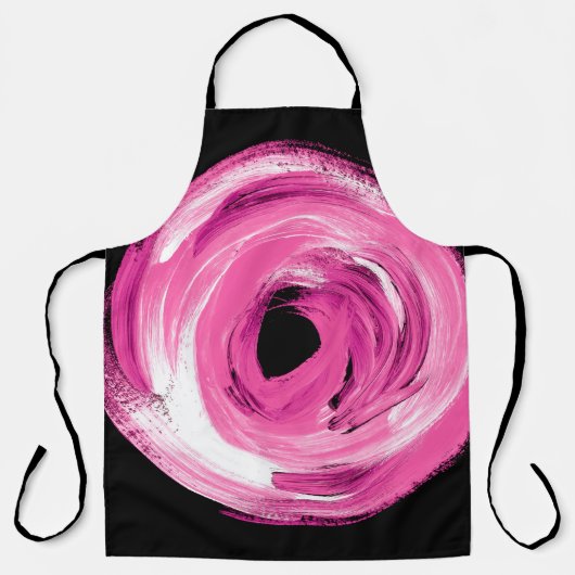 Waterverf abstracte roze draai schort (Voorkant)