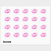 Waterverf abstracte roze lippen ronde sticker (Vel)