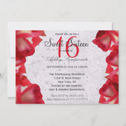 Waterverf Abstracte Rozen op beton Kaart (Voorkant)