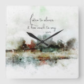 Waterverf Abstracte Rumi Quote Cadeaus Cadeau Vierkante Klok (Voorkant)