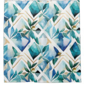 Waterverf Abstracte Rustieke Boheemse Douchegordij Douchegordijn (Voorkant)