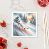 Waterverf Abstracte skiër Servet (Insitu)