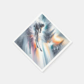 Waterverf Abstracte skiër Servet (Hoek)