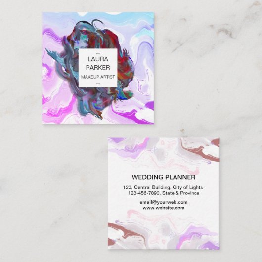 Waterverf abstracte Splatterpenseel Minimale Moder Vierkante Visitekaartje (Voorkant / Achterkant)